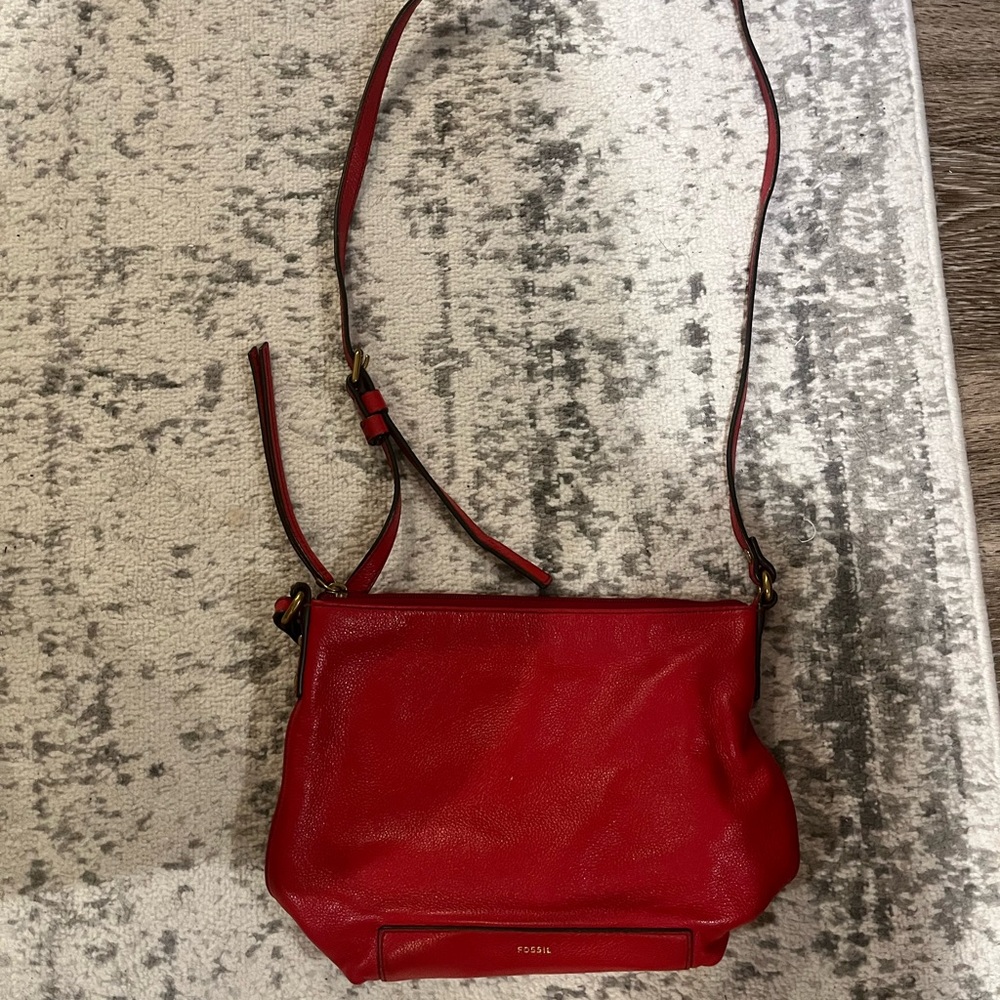 Fossil Red Crossbody Bag